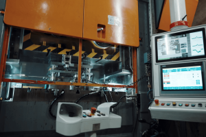 Metal stamping process at Gruner Serbian